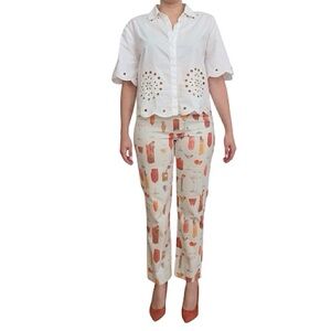 Vintage Tufi Duek Cocktail Print Cropped Pants – EU 44